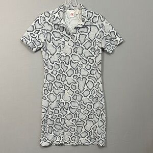 Lacoste Monochrome Snake Skin Pattern Polo Dress